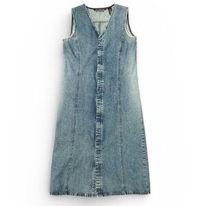 DKNY Stylish Denim Snap Dress